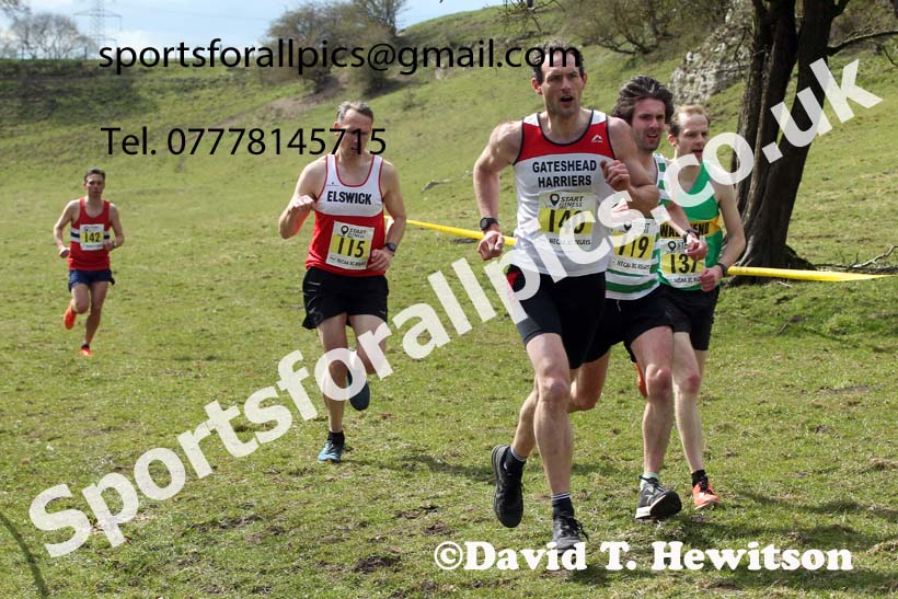 Masters men 2021 NECAA Cross Country Relays, Thornley Farm, Peterlee, Saturday, April 10th. Photo: David T. Hewitson/Sports for All Pics